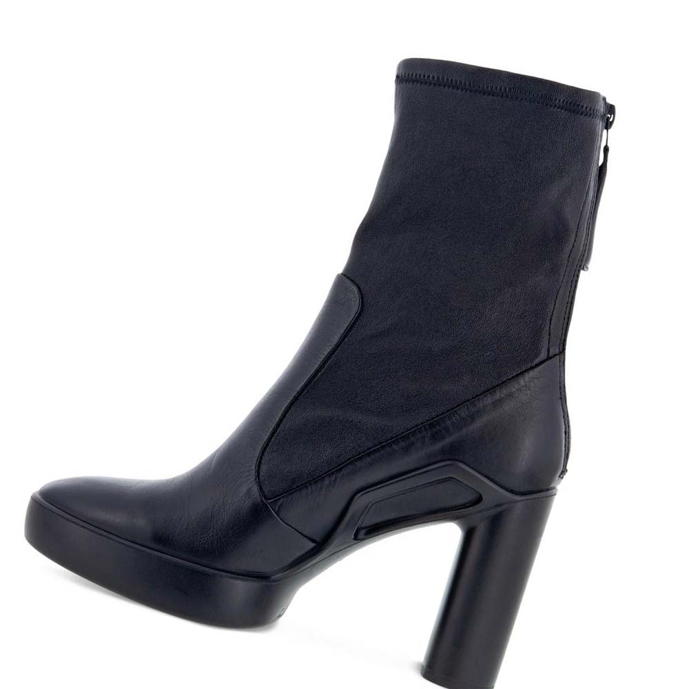 Women's Ecco Shape Sculpted Motion 75 Stretchy Mid-cut Ankle Boots Black | USA 38QMA